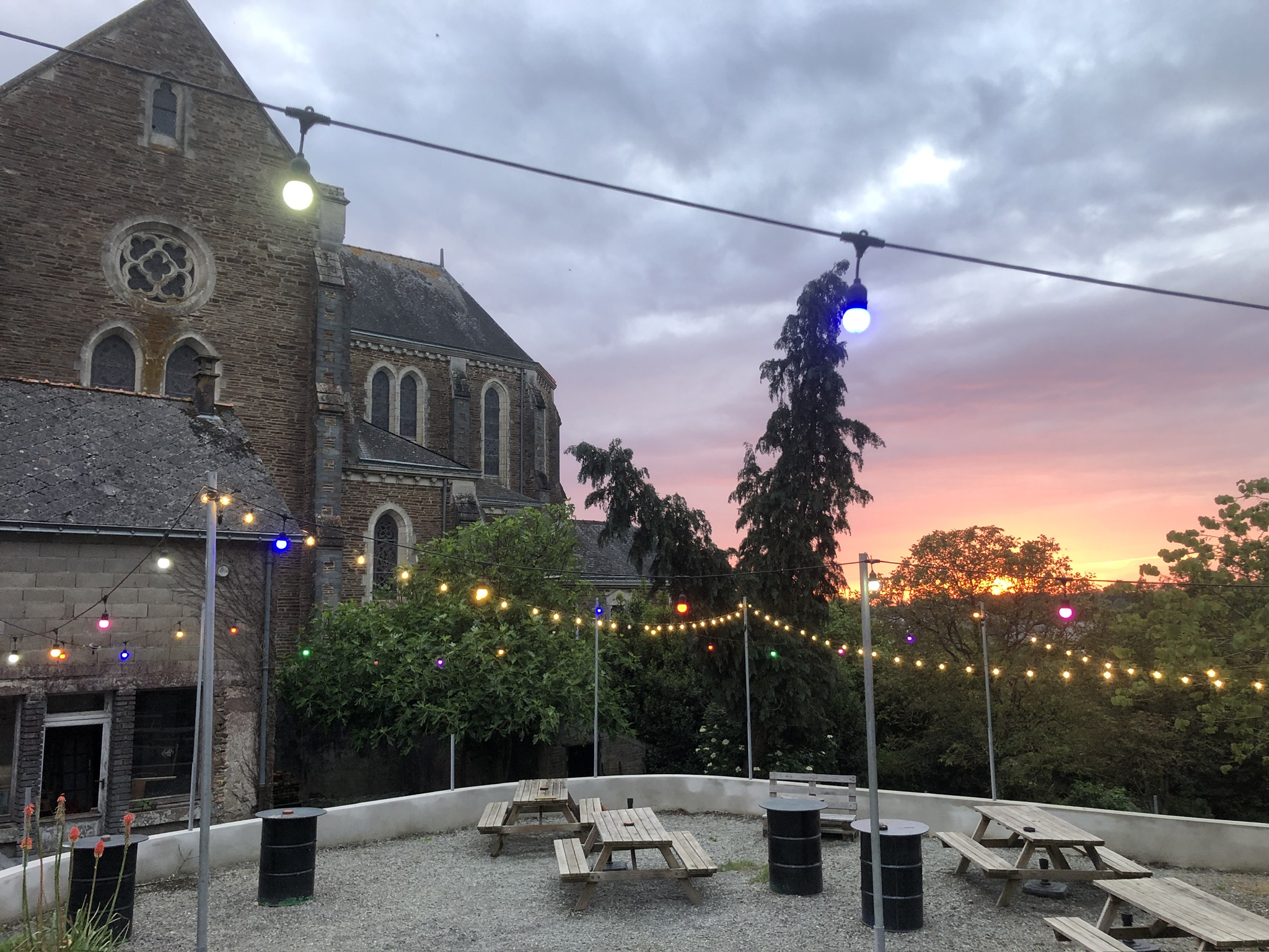 Terrasse au coucher du soleil